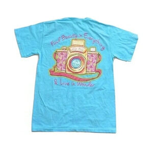 Sassy Frass Tees Comfort Colors Blue Camera Photography T Shirt Size Small 35mm